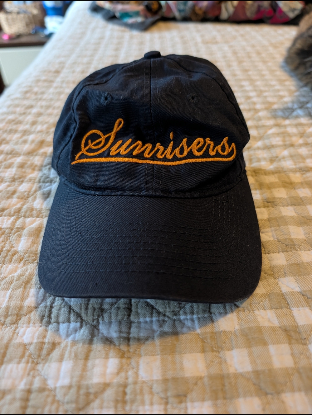 Embroidered Navy Sunrisers Baseball Cap OS